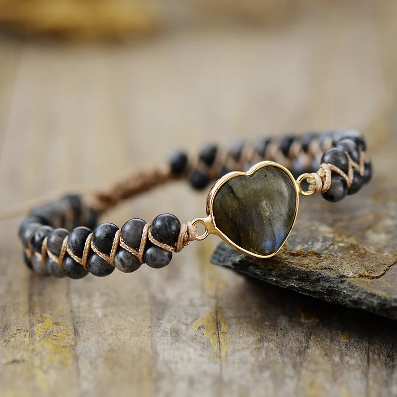 Handmade Natural Stone Heart Bracelet - Image 11