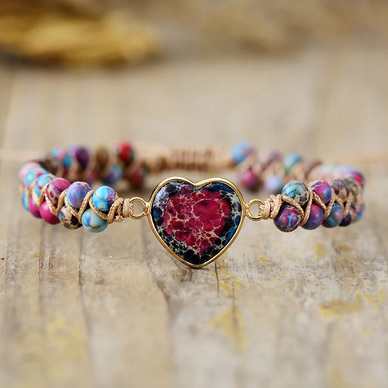 Handmade Natural Stone Heart Bracelet - Image 12