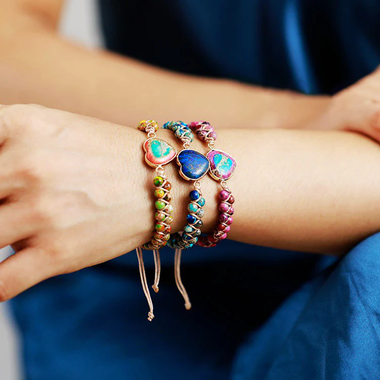 Handmade Natural Stone Heart Bracelet - Image 2
