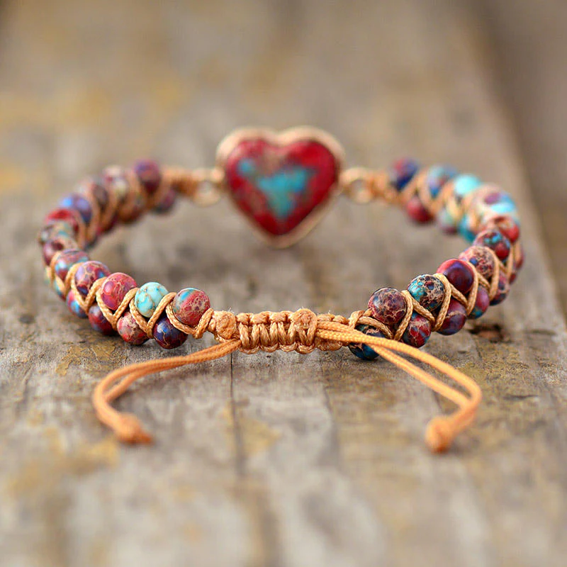 Handmade Natural Stone Heart Bracelet - Image 4