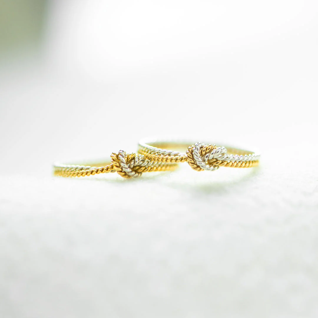 Bond That Links Us Matching Handcrafted Two Strand Knot Ring - Image 3