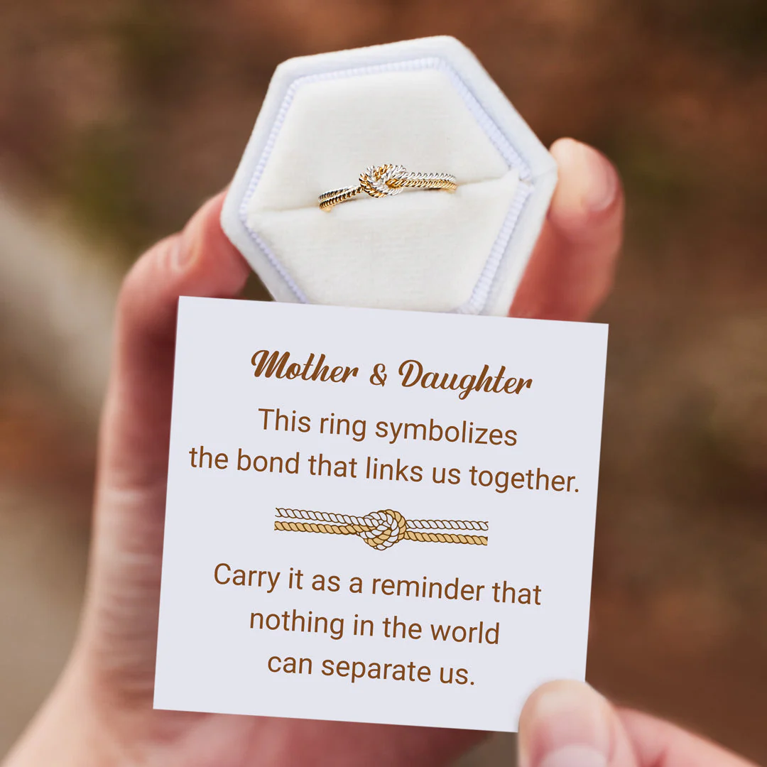 Bond That Links Us Matching Handcrafted Two Strand Knot Ring - Image 4