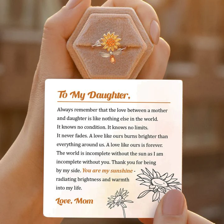 To My Daughter Sunflower Fidget Ring - Image 3
