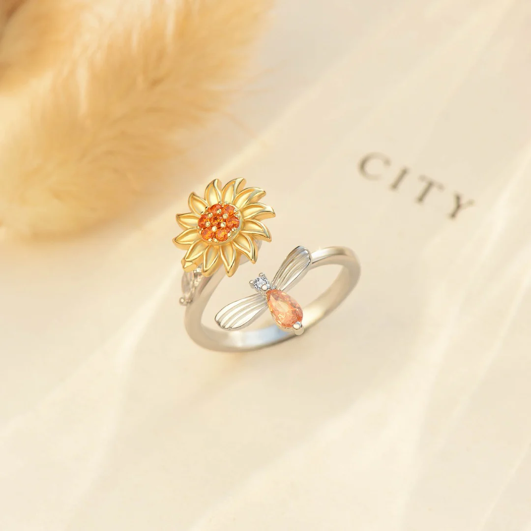 To My Daughter Sunflower Fidget Ring - Image 7
