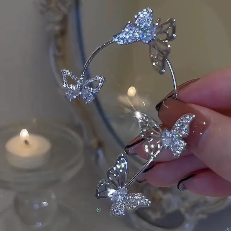🔥Summer Hot Sale🌊 Super Sparkling Zircon Butterfly Earring - Image 5