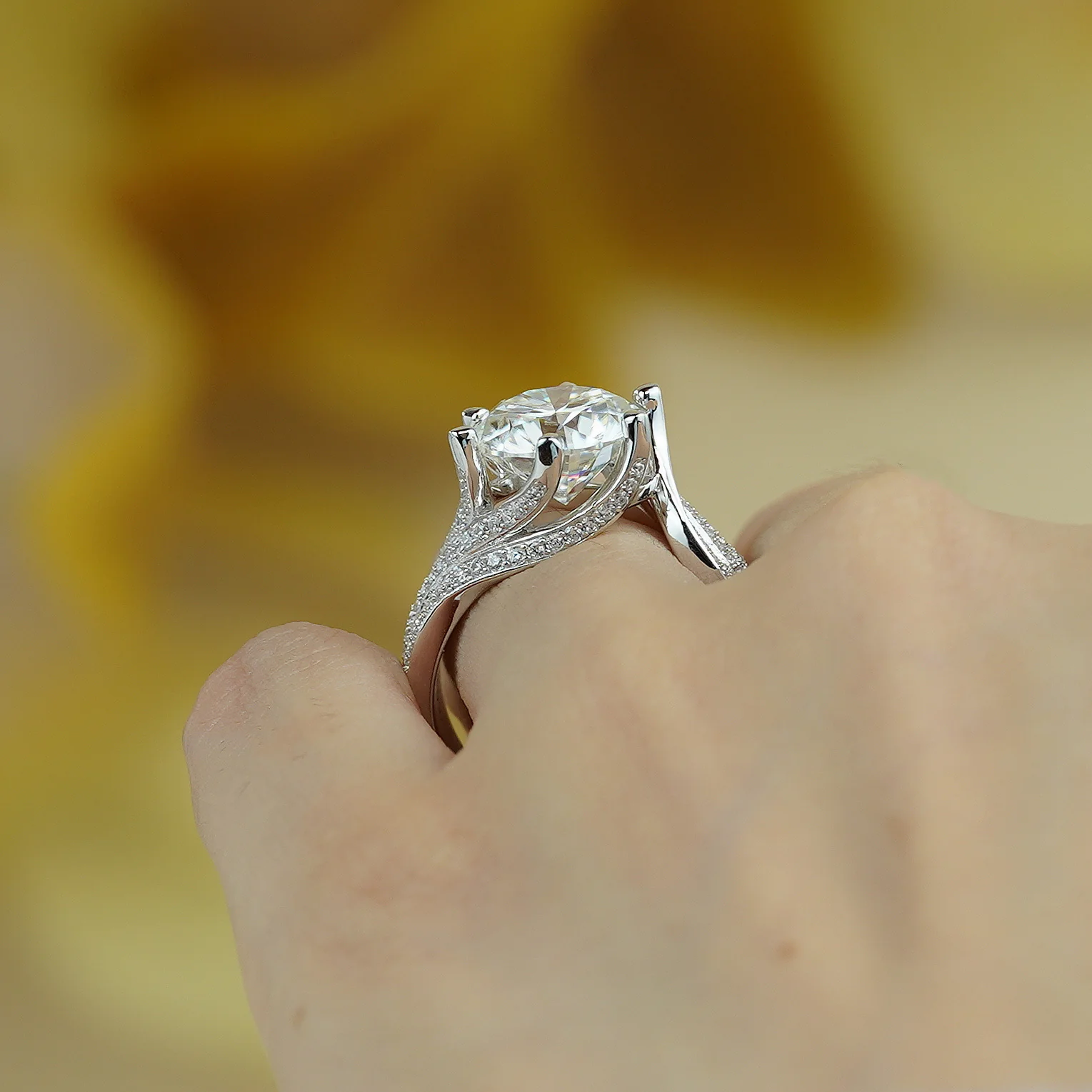🔥Summer Hot Sale🌊	3 Carat Super Sparkling Moissanite Ring - Image 4