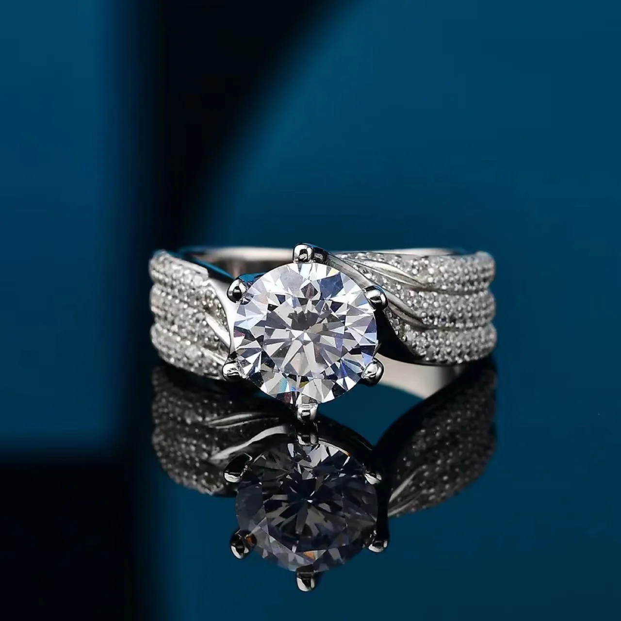 🔥Summer Hot Sale🌊	3 Carat Super Sparkling Moissanite Ring - Image 5
