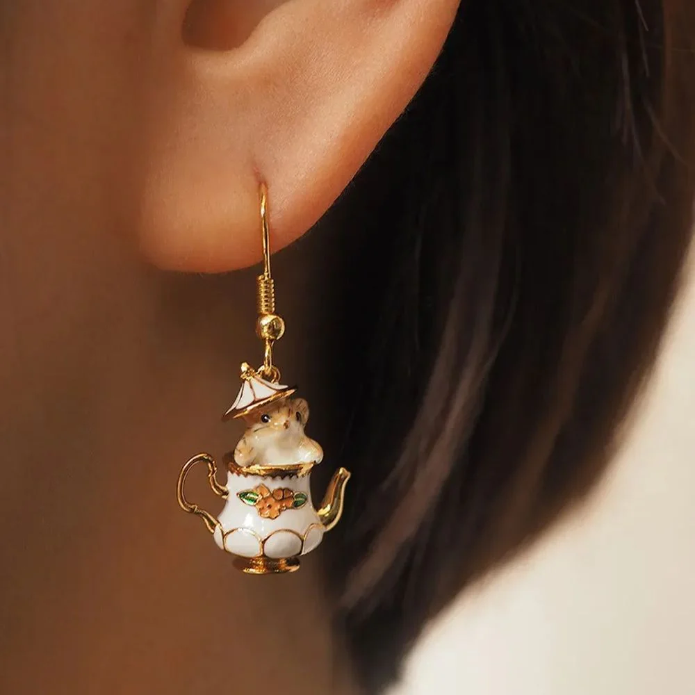 🔥Summer Hot Sale🌊 Mouse In My Teapot Earrings Set