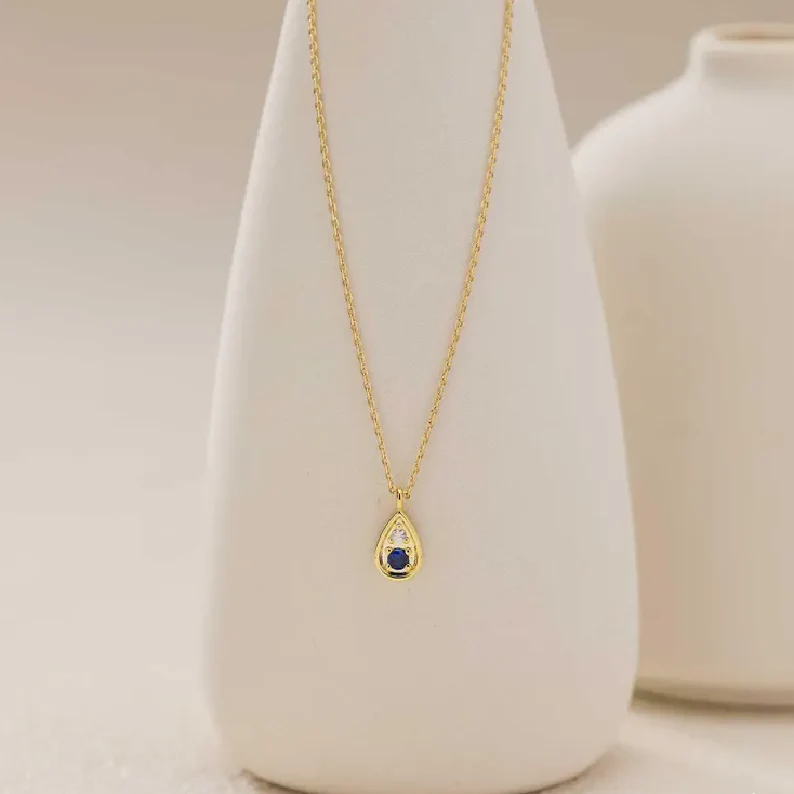 Mother And Daughter Forever Linked Together Custom Teardrop Birthstone Necklace - Image 5