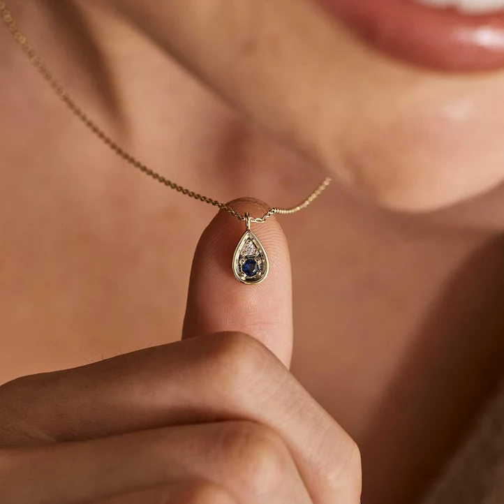 Mother And Daughter Forever Linked Together Custom Teardrop Birthstone Necklace - Image 6
