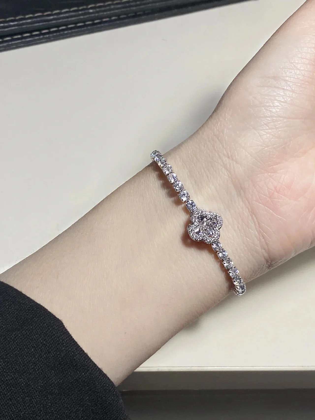 Tennis Bracelet Round Cut Created Moissanite - Image 12