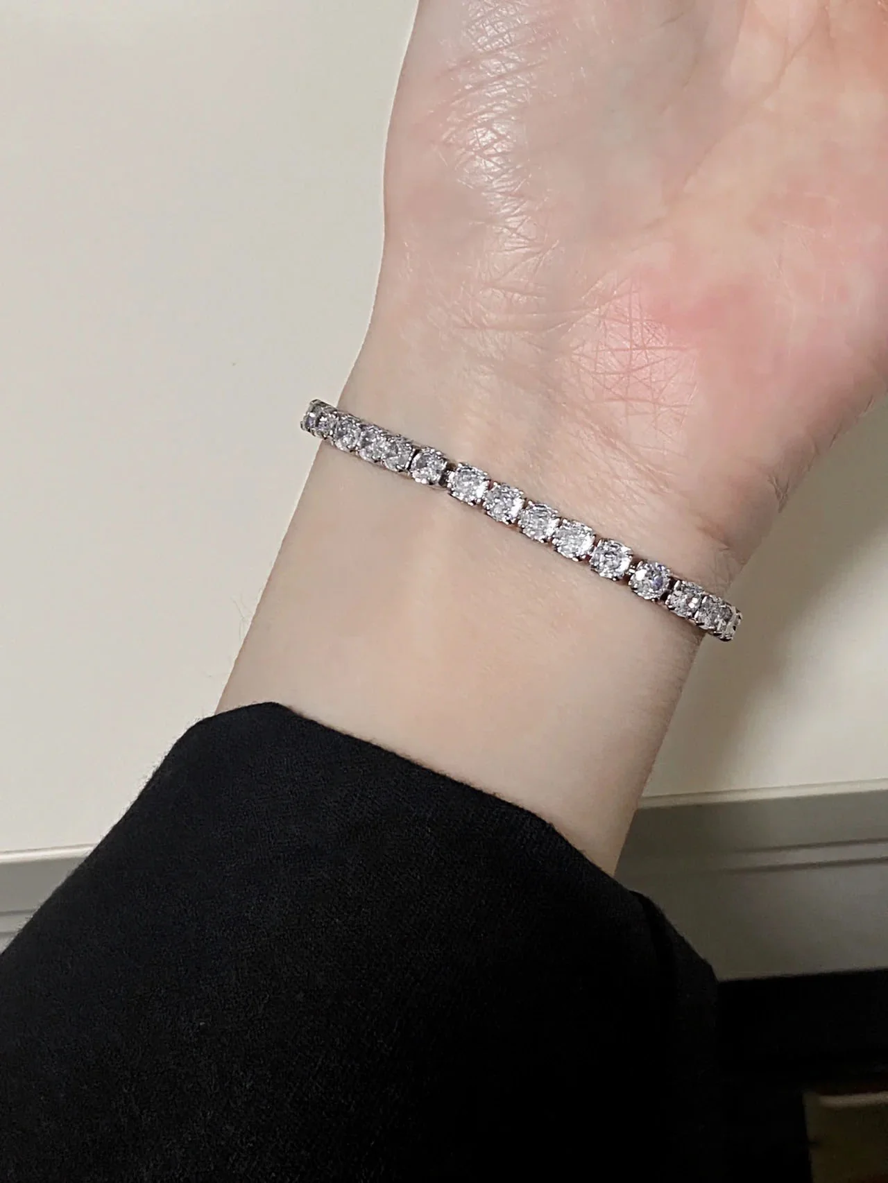 Tennis Bracelet Round Cut Created Moissanite - Image 9