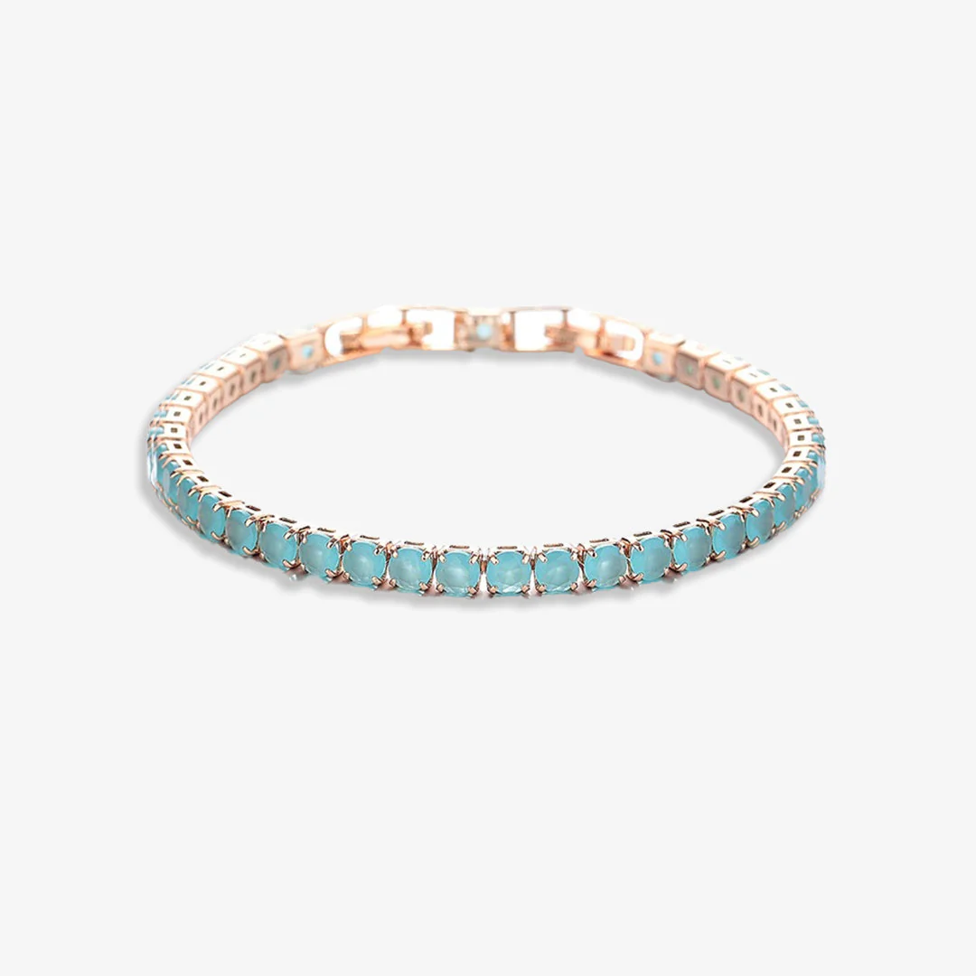 Thalassophile Teal Matte Crystal Tennis Bracelet - Image 7