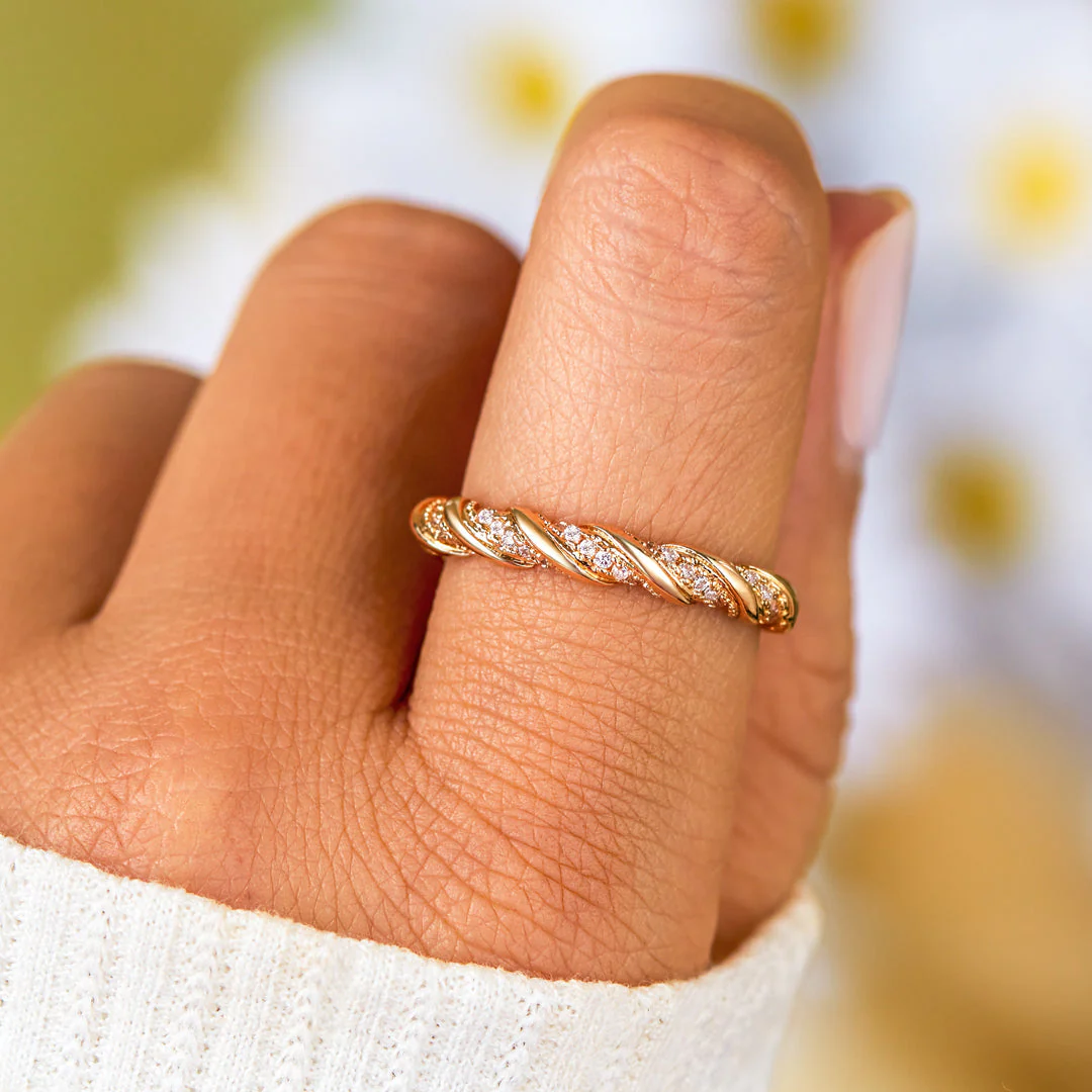 Through All The Twists And Turns Twisted Gold Ring S925 - Image 4