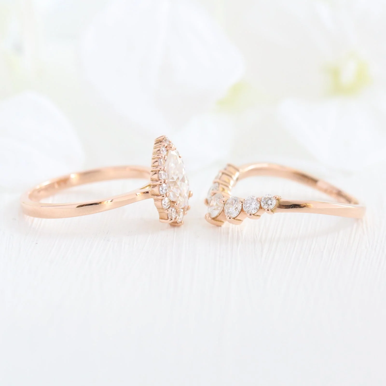 Tiara Halo Pear Ring Two Piece Set - Image 3