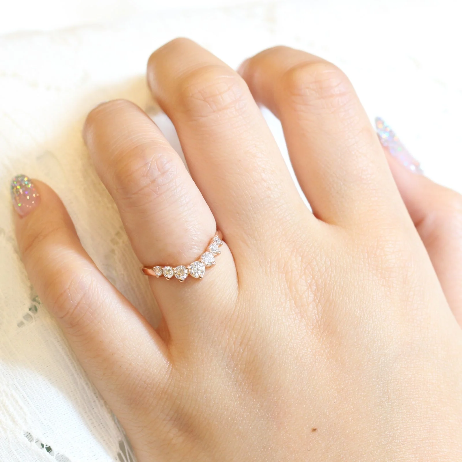 Tiara Halo Pear Ring Two Piece Set - Image 8