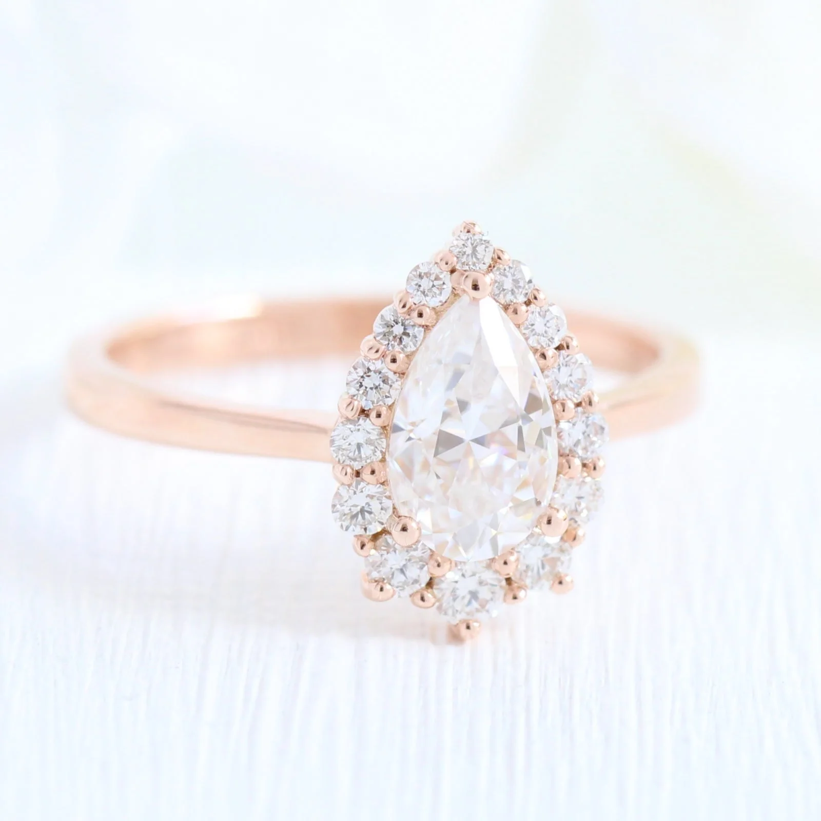 Tiara Halo Pear Ring Two Piece Set - Image 9