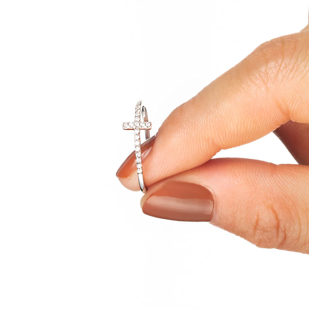 To My Daughter Pray Through It Christianity Cross Ring - Image 4