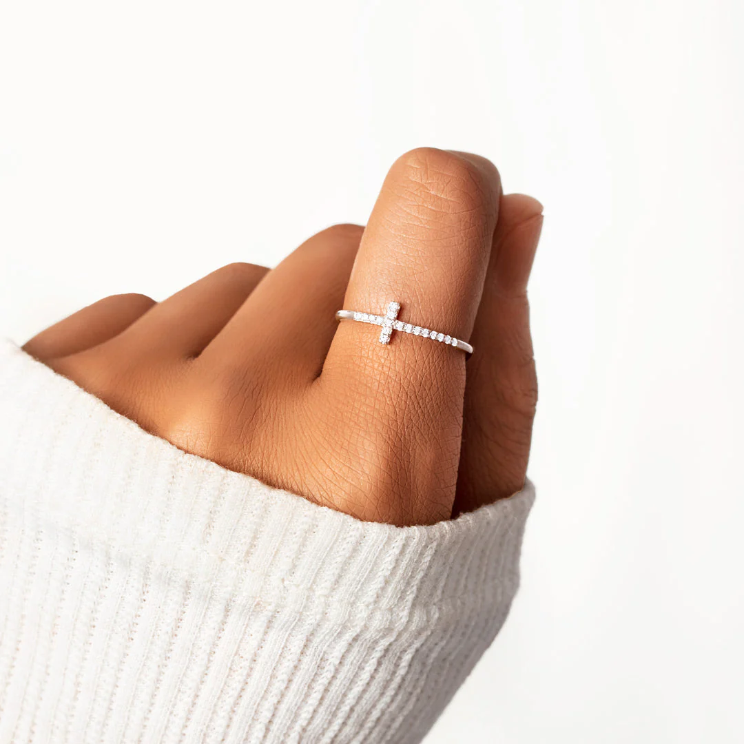 To My Daughter Pray Through It Christianity Cross Ring - Image 5