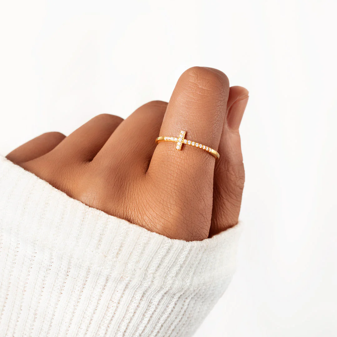 To My Daughter Pray Through It Christianity Cross Ring - Image 7