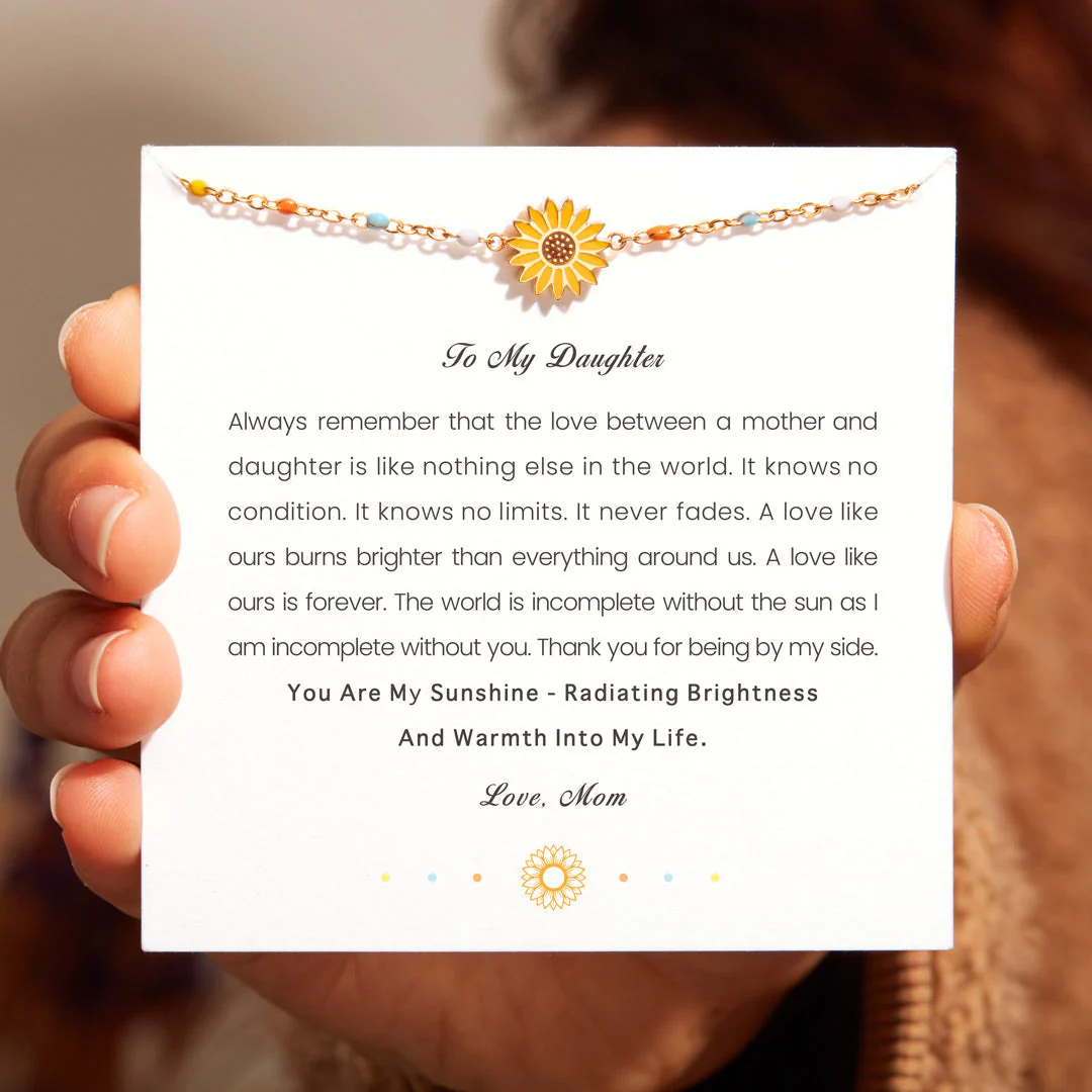 To My Daughter Sunflower Bracelet - Image 3