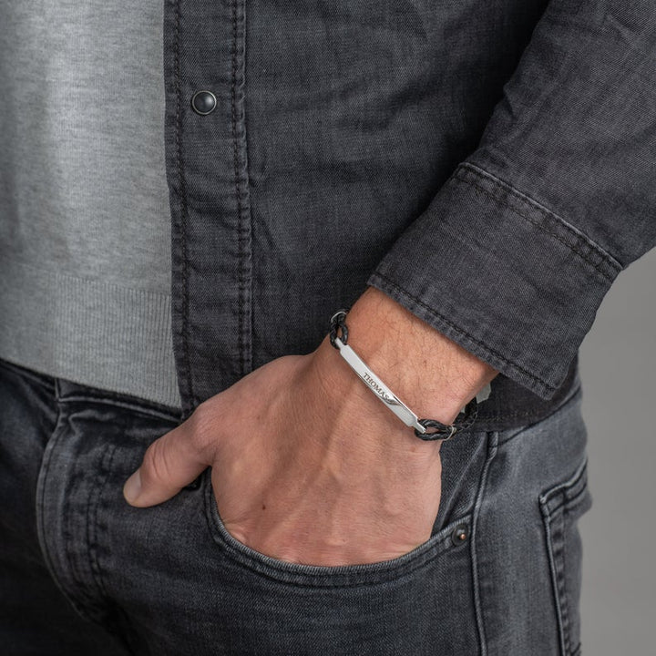 "To My Grandson" Family Bonds - Linked Forever Leather Bracelet - Image 5