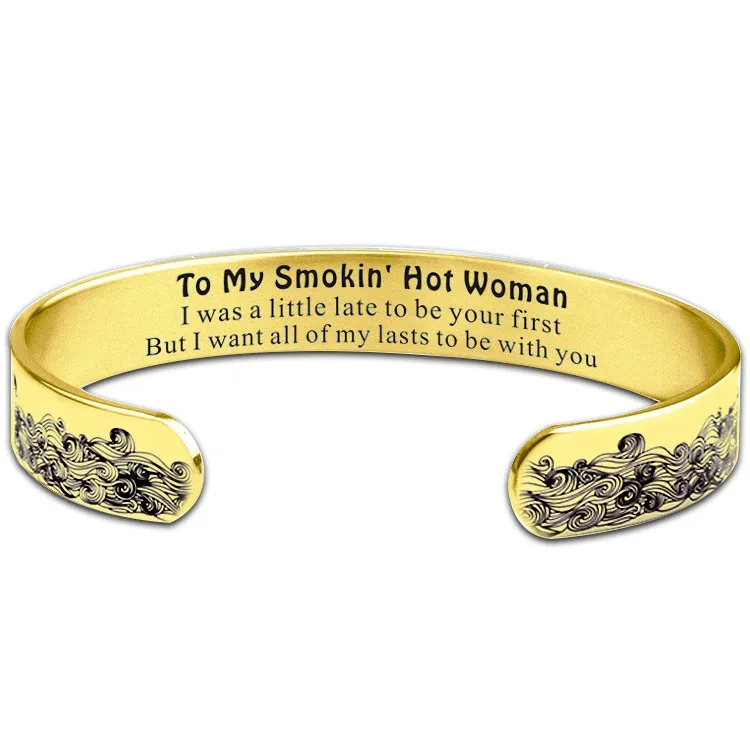 For Love - To My Smokin' Hot Woman Wave Cuff Bracelet - Image 5