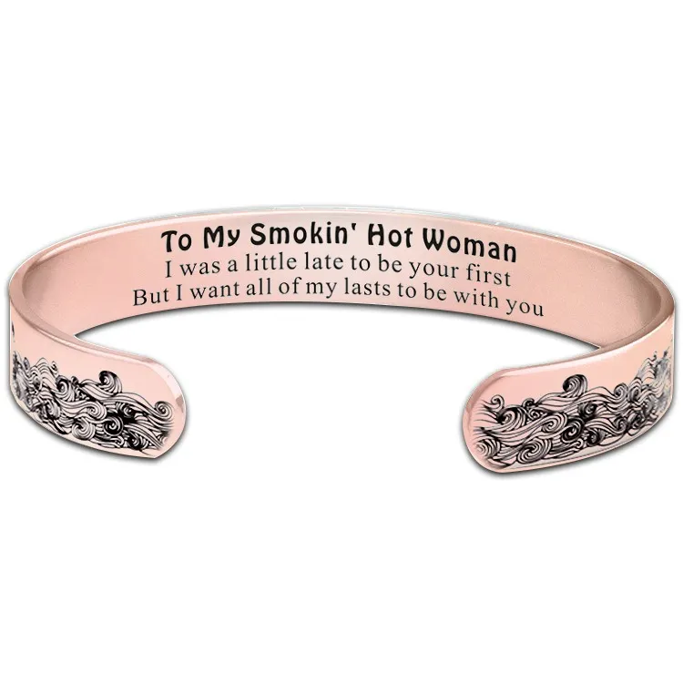 For Love - To My Smokin' Hot Woman Wave Cuff Bracelet - Image 6