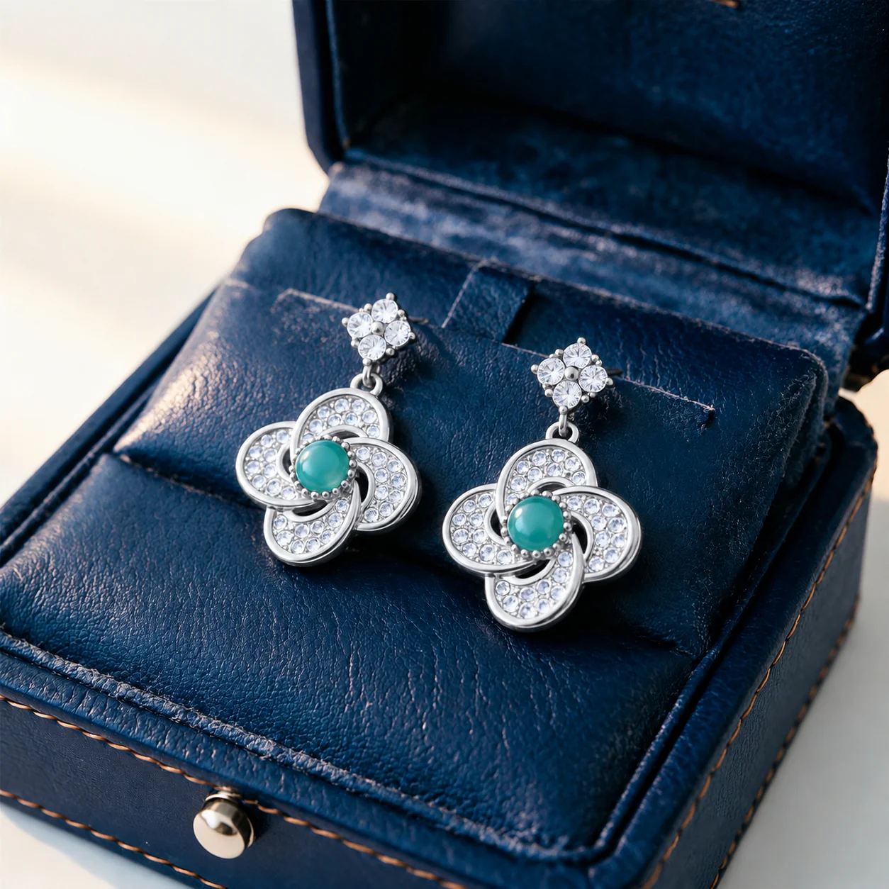 Turquoise Blossom Earrings-Carry Peace Close to Your Heart - Image 10