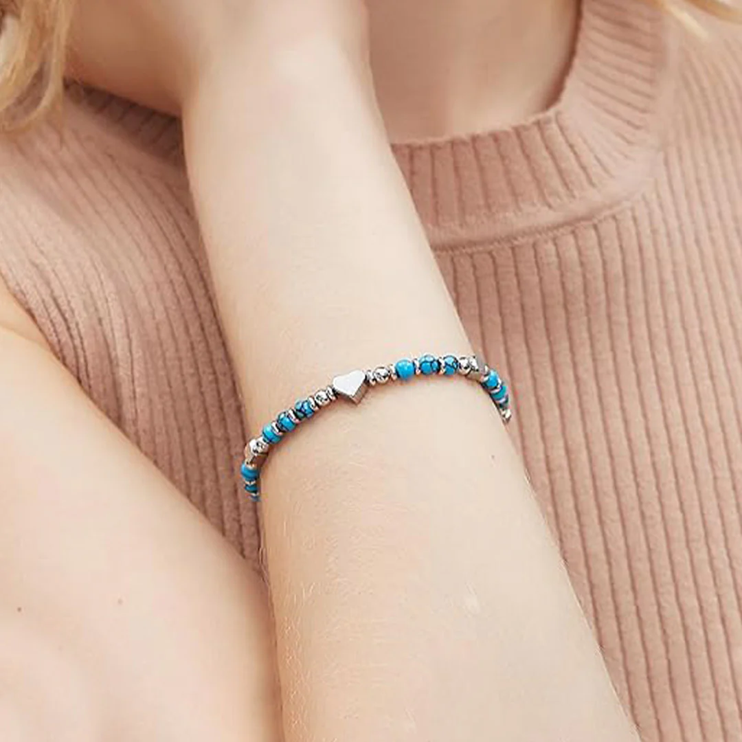 To My Granddaughter-Turquoise Heart Bracelet - Image 3