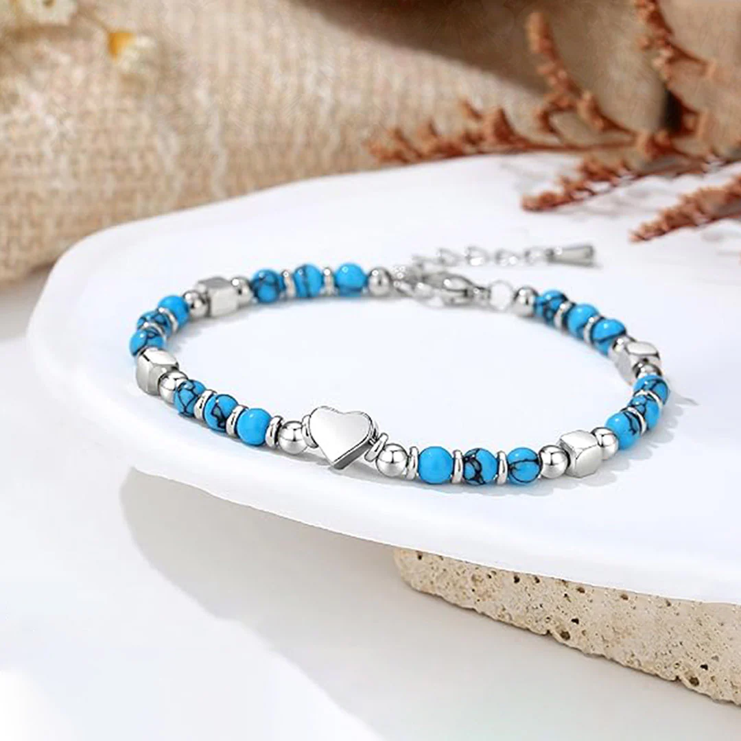 To My Granddaughter-Turquoise Heart Bracelet - Image 4