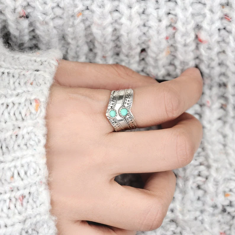 Two Stone Turquoise Ring - Image 5