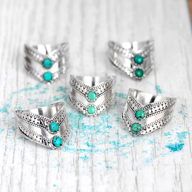 Two Stone Turquoise Ring - Image 7