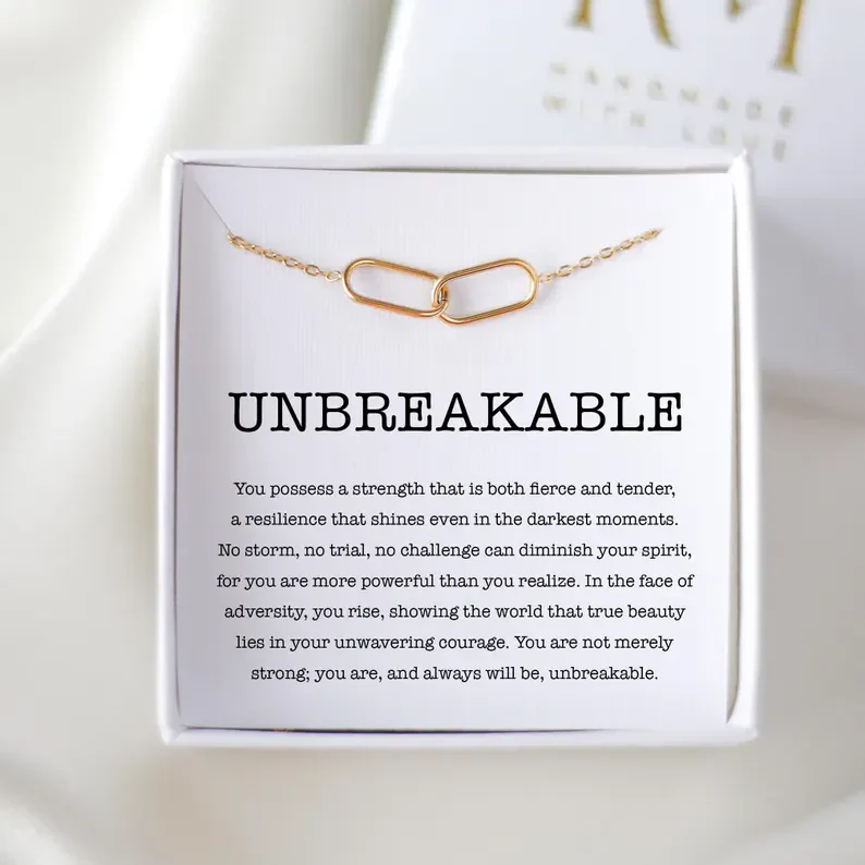 You Are Strong And Unbreakable Double Circle Necklace - Image 7