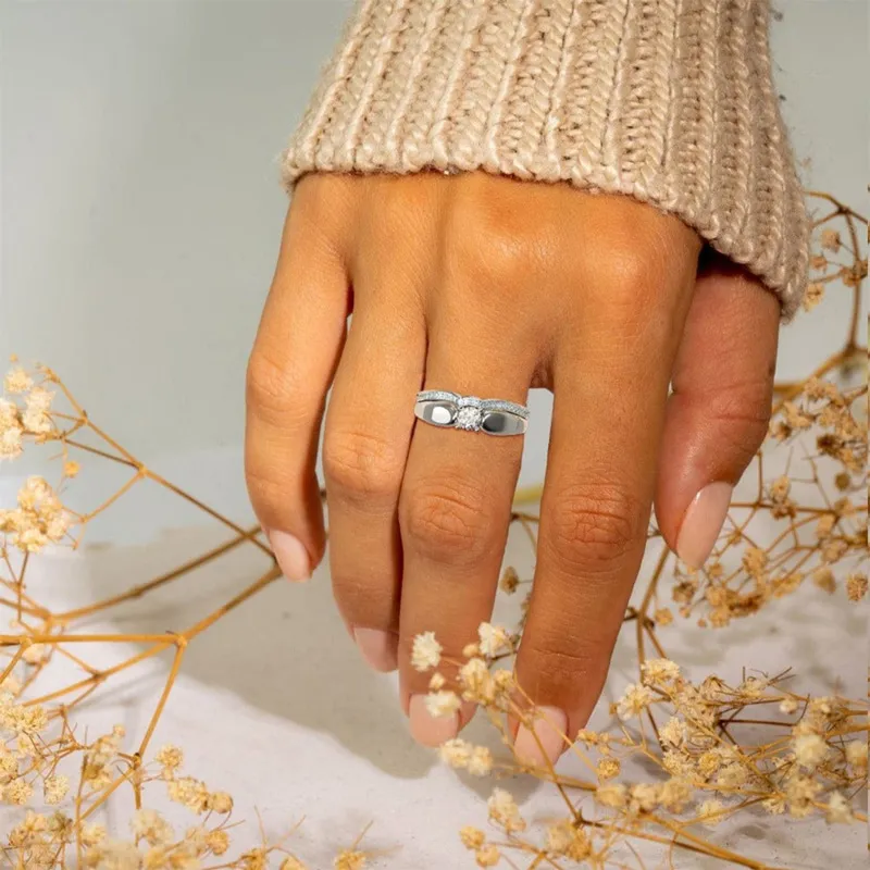 For Memorial - Until We Meet Again Single Diamond Wing-Stacking Ring - Image 3