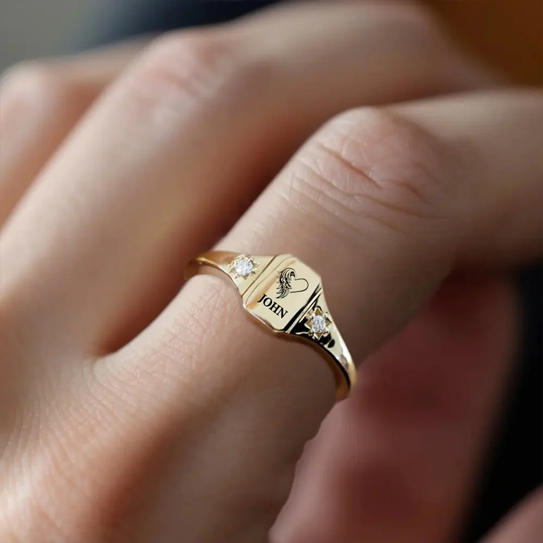 I’m A Mother To A Son With Wings Name Personalized Ring - Image 2