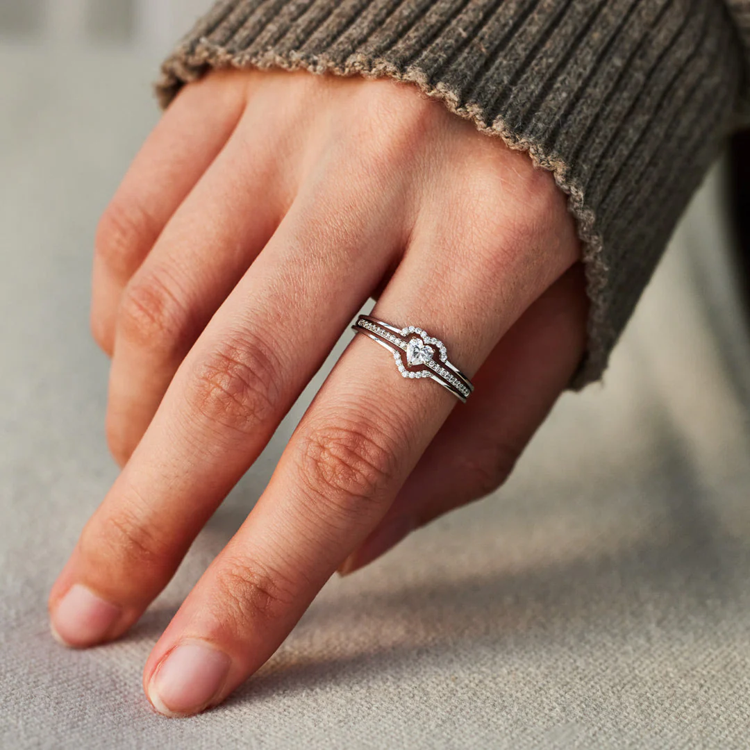 For Granddaughter - You Are Always In Mine Layered Heart S925 Ring - Image 5