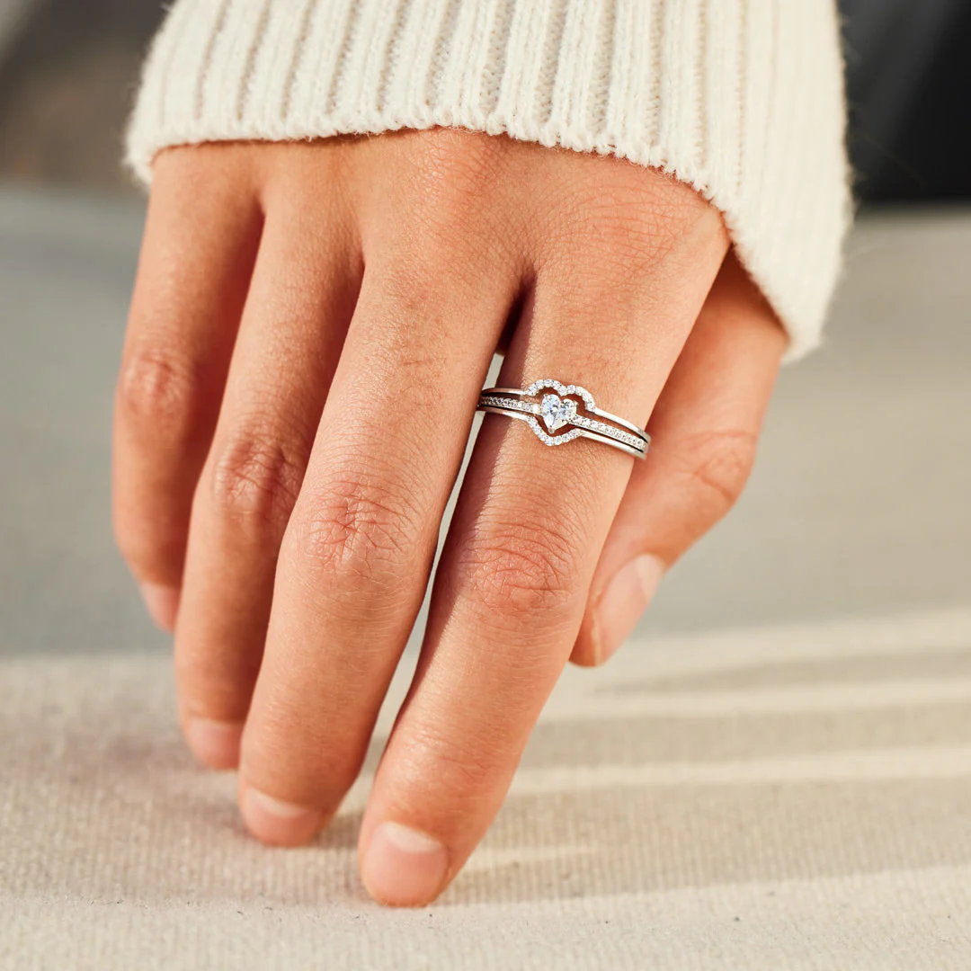 For Granddaughter - You Are Always In Mine Layered Heart S925 Ring - Image 6