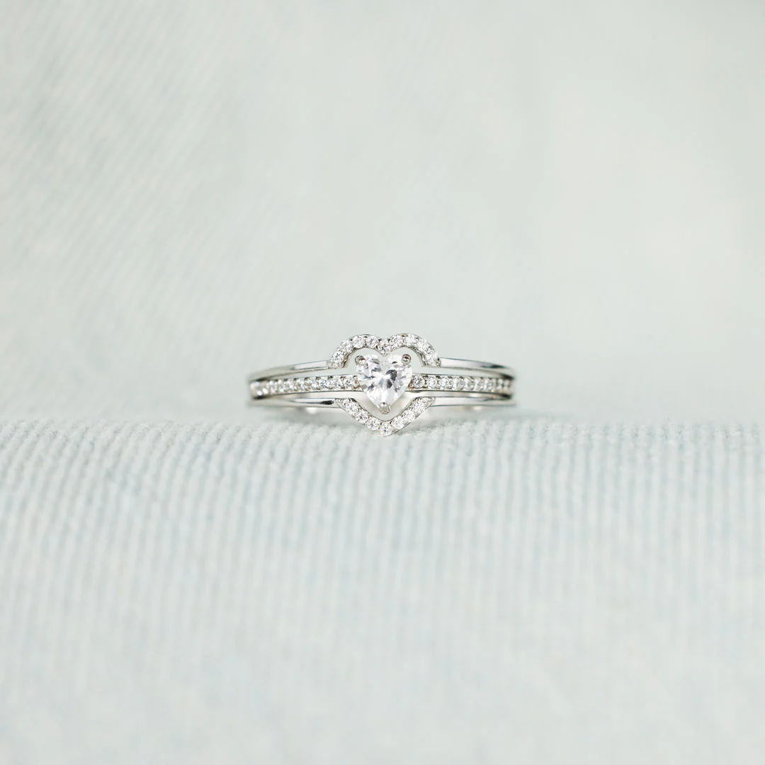 For Granddaughter - You Are Always In Mine Layered Heart S925 Ring - Image 7