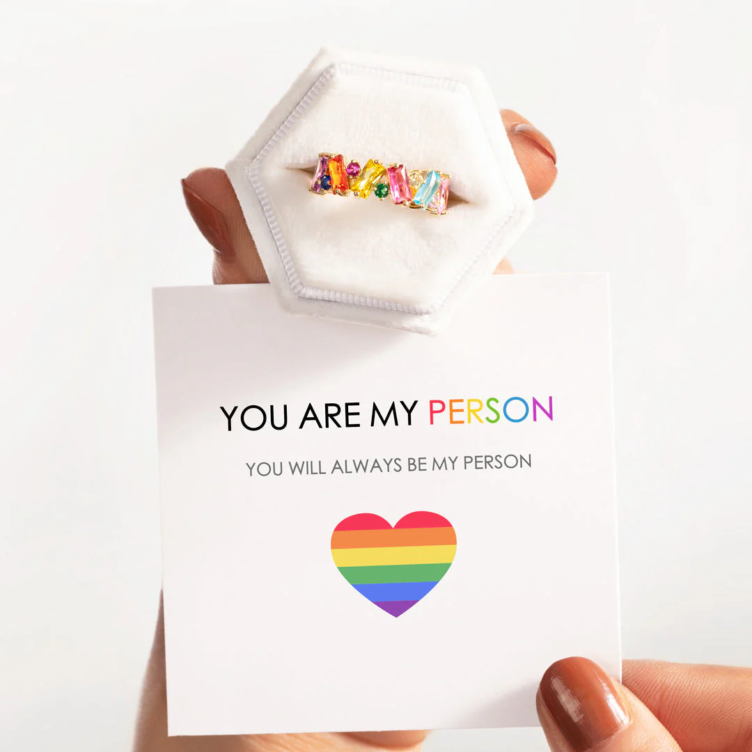 You're My Person Rainbow Band Ring - Image 3